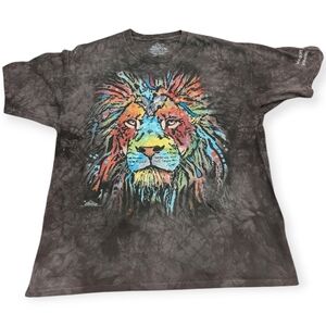 The Mountain Lion Multicolor Black and Gray Tie Dye T-Shirt Size 2XL Made in USA